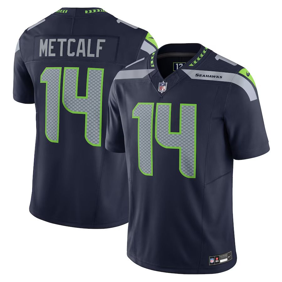 Men Seattle Seahawks #14 DK Metcalf Nike College Navy Vapor F.U.S.E. Limited NFL Jersey